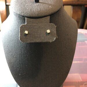 Yellow Gold Plated Cubic Zirconia Stud Earrings